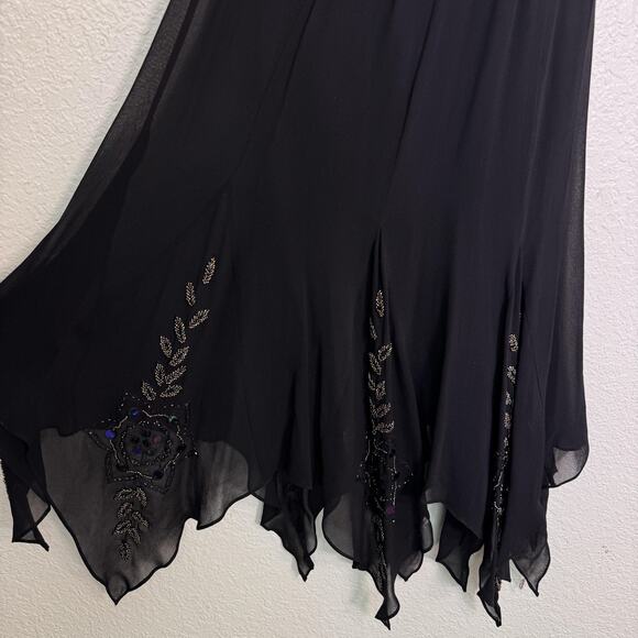 Vintage Sue Wong Nocturne Dress Womens 4 Beaded Silk Whimsigoth Fairy Y2K NEW - Picture 6 of 16